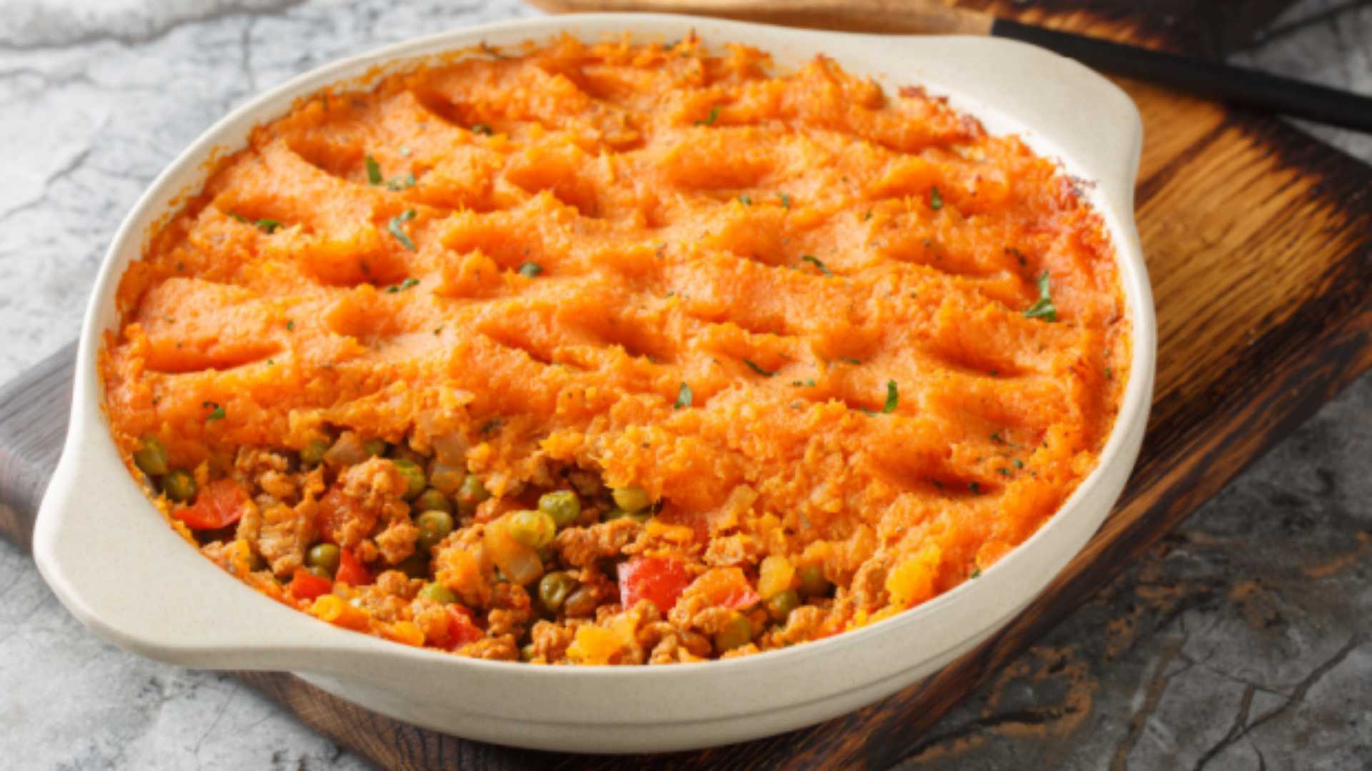 Escondidinho de abóbora com Ragu de carne